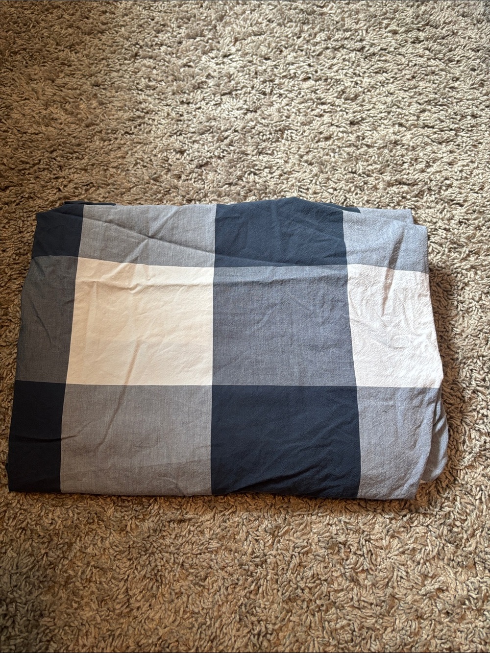 Crate&Barrel Kids Toddler Crib Fitted Sheet Navy, Gray and White Buffalo Check